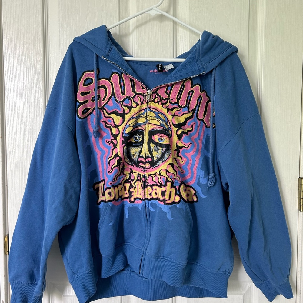 H&M Sublime Hoodie Jacket. Size: XL. Color: Blue.